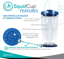 Load image into Gallery viewer, 16 oz. SquidCup Non-Tip Tumbler with Lid & Base - BLUE