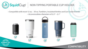 2 PACK | Non-Tipping Portable Cup Holder - Gray/Navy