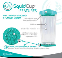 Load image into Gallery viewer, 16 oz. SquidCup Non-Tip Tumbler with Lid & Base - TEAL