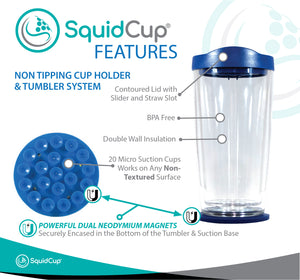 16 oz. SquidCup Non-Tip Tumbler with Lid & Base - BLUE
