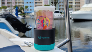 Non-Tipping Portable Cup Holder - Black/Teal
