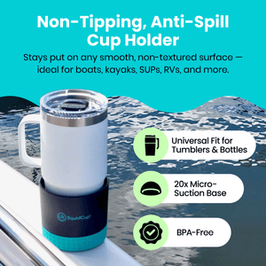 Non-Tipping Portable Cup Holder - Black/Teal