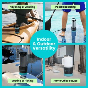 Non-Tipping Portable Cup Holder - Black/Teal