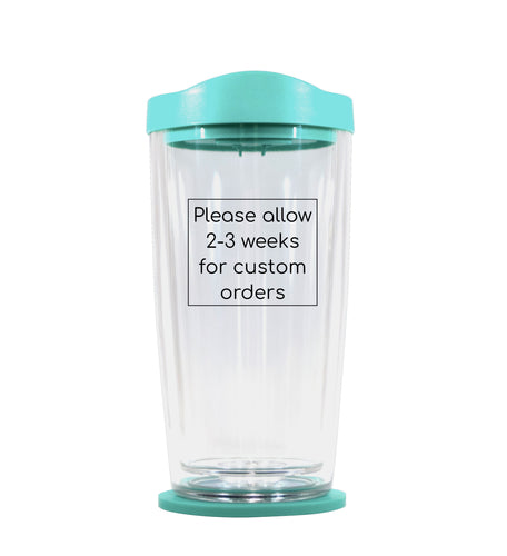 PERSONALIZED 16 oz. SquidCup Non-Tip Tumbler with Lid & Base - TEAL