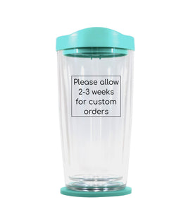 PERSONALIZED 16 oz. SquidCup Non-Tip Tumbler with Lid & Base - TEAL