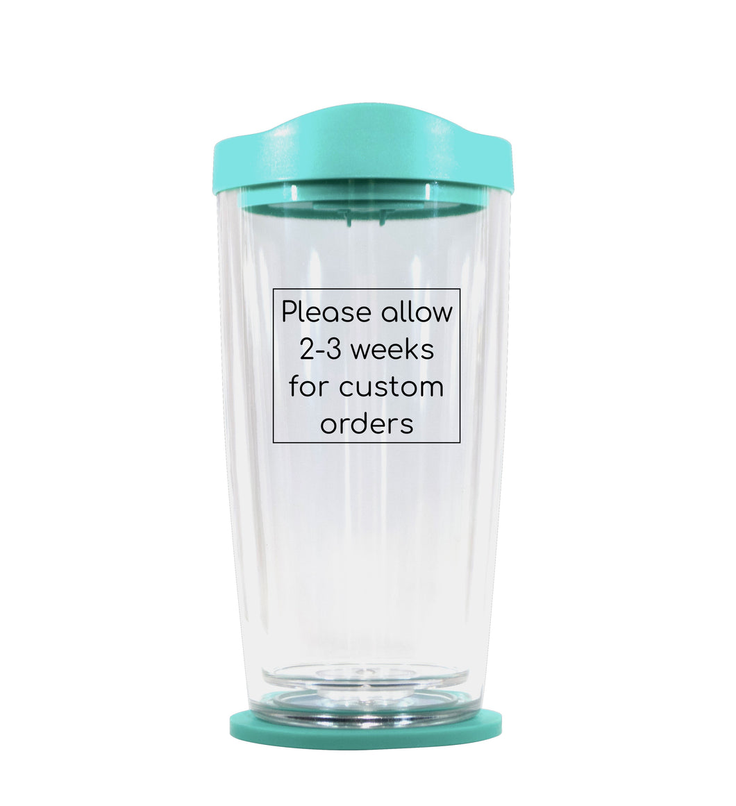 PERSONALIZED 16 oz. SquidCup Non-Tip Tumbler with Lid & Base - TEAL